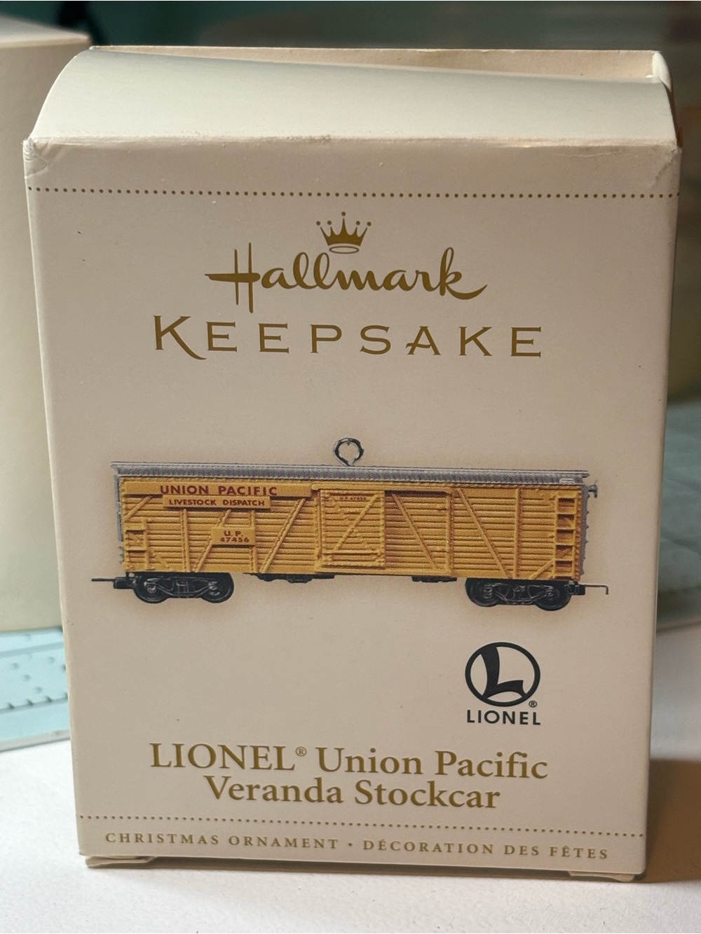 Hallmark Keepsake Lionel Union Pacific Veranda Stockcar Ornament | 2006